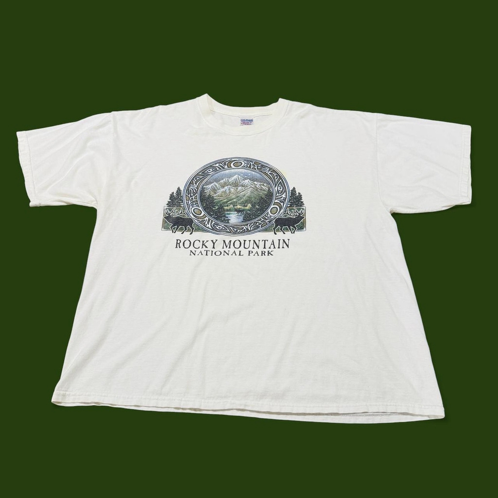 White Vintage Y2K Rocky Mountain T-Shirt XXL